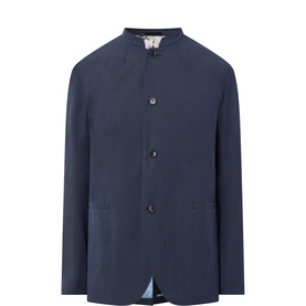 Collarless Button Overshirt