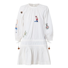 Carmine Embroidered Mini Dress