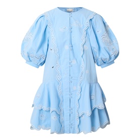 Maizy Embroidered Mini Shirt Dress