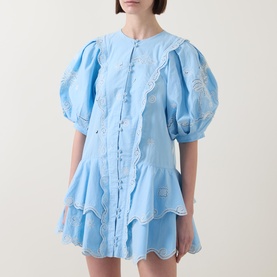 Maizy Embroidered Mini Shirt Dress