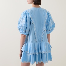 Maizy Embroidered Mini Shirt Dress