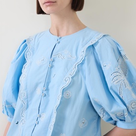 Maizy Embroidered Mini Shirt Dress