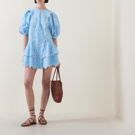 Maizy Embroidered Mini Shirt Dress