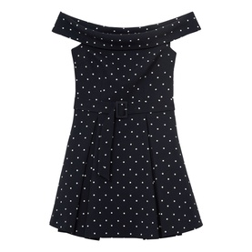 Arwen Polka Dot Mini Off-The-Shoulder Dress
