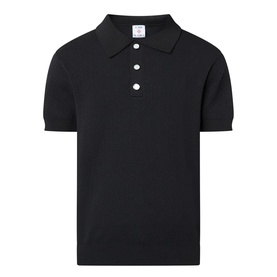 Monogram Logo Pointelle Polo Shirt