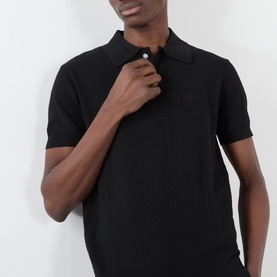 Monogram Logo Pointelle Polo Shirt