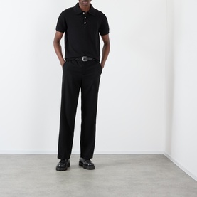 Monogram Logo Pointelle Polo Shirt