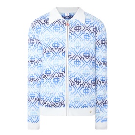 Space Dye Monogram Logo Zip Cardigan