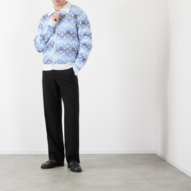 Space Dye Monogram Logo Zip Cardigan