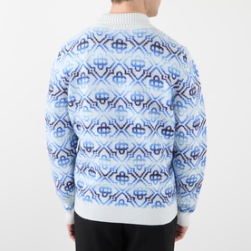 Space Dye Monogram Logo Zip Cardigan