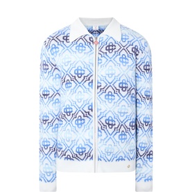 Space Dye Monogram Logo Zip Cardigan