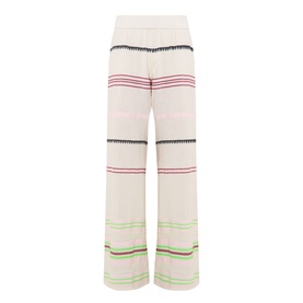 Striped Flared-Leg Trousers