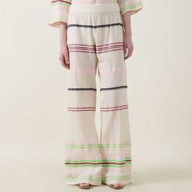 Striped Flared-Leg Trousers