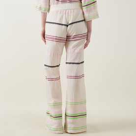 Striped Flared-Leg Trousers