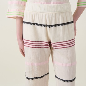Striped Flared-Leg Trousers