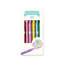 Silver Outline Pens Six-Piece Set