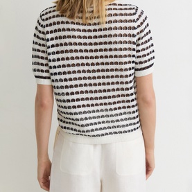 Gemma Open-Knit Polo Shirt