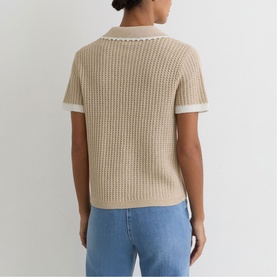 Ottilie Textured-Knit Polo Shirt