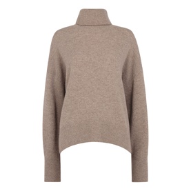 Whistles Roll Curved Hem Knit Sweater