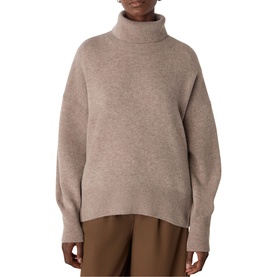 Roll Curved Hem Knit Sweater