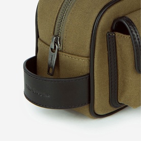 Canvas Leather Trim Clutch