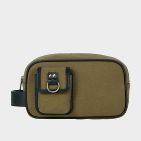 Canvas Leather Trim Clutch
