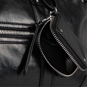 Gathered Smooth Leather Tote Bag