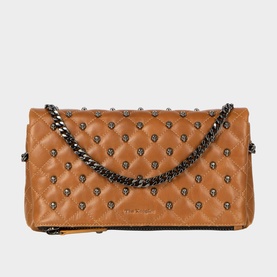 H&eacute;ritage Crackled Leather Small Clutch