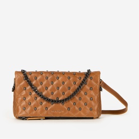 H&eacute;ritage Crackled Leather Small Clutch