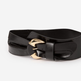 Wide Patent Leather Belt