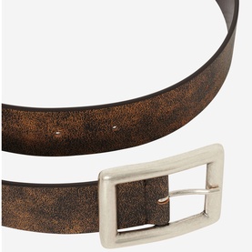 Vintage-Effect Leather Belt
