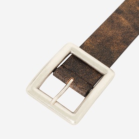 Vintage-Effect Leather Belt