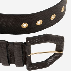 Wide Textured Leather Belt
