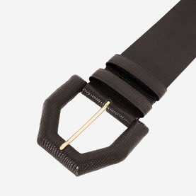 Wide Textured Leather Belt