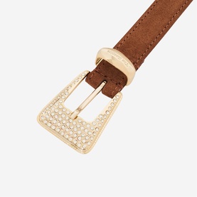 Western Buckle Suede Belt