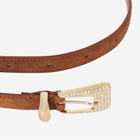Western Buckle Suede Belt