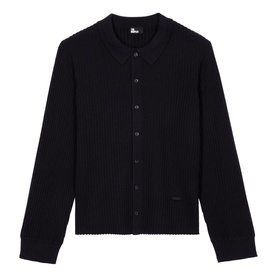 Rib Knit Polo Cardigan