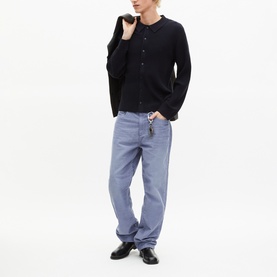 Rib Knit Polo Cardigan