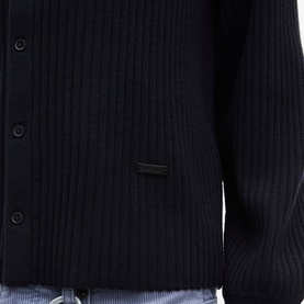 Rib Knit Polo Cardigan