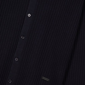 Rib Knit Polo Cardigan