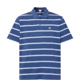 Monogram Logo Striped Polo Shirt