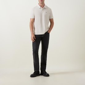 Piqu&eacute; Monogram Logo Polo Shirt