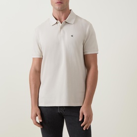 Piqu&eacute; Monogram Logo Polo Shirt