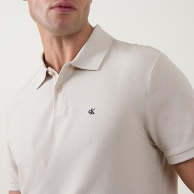 Piqu&eacute; Monogram Logo Polo Shirt