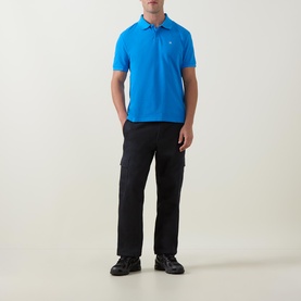 Piqu&eacute; Monogram Logo Polo Shirt