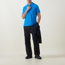 Piqu&eacute; Monogram Logo Polo Shirt