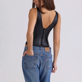 Catalina Faux Leather Top