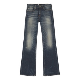 Abrasion Mid-Rise Bootcut Jeans