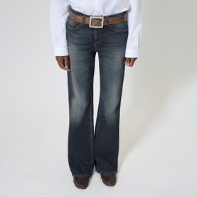 Abrasion Mid-Rise Bootcut Jeans