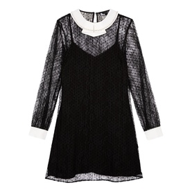 Lace Rhinestone Embellished Mini Dress